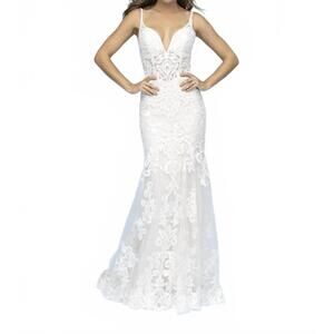 NEW ALLURE BRIDALS sleeveless wedding dress in almond/champagne/ivory